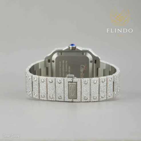 Baguette-Cut Moissanite Men's Watch - Sophisticated Diamond Timepiece by Ivevar