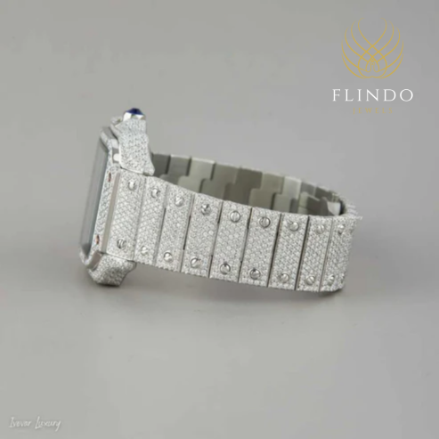 Baguette-Cut Moissanite Men's Watch - Sophisticated Diamond Timepiece by Ivevar