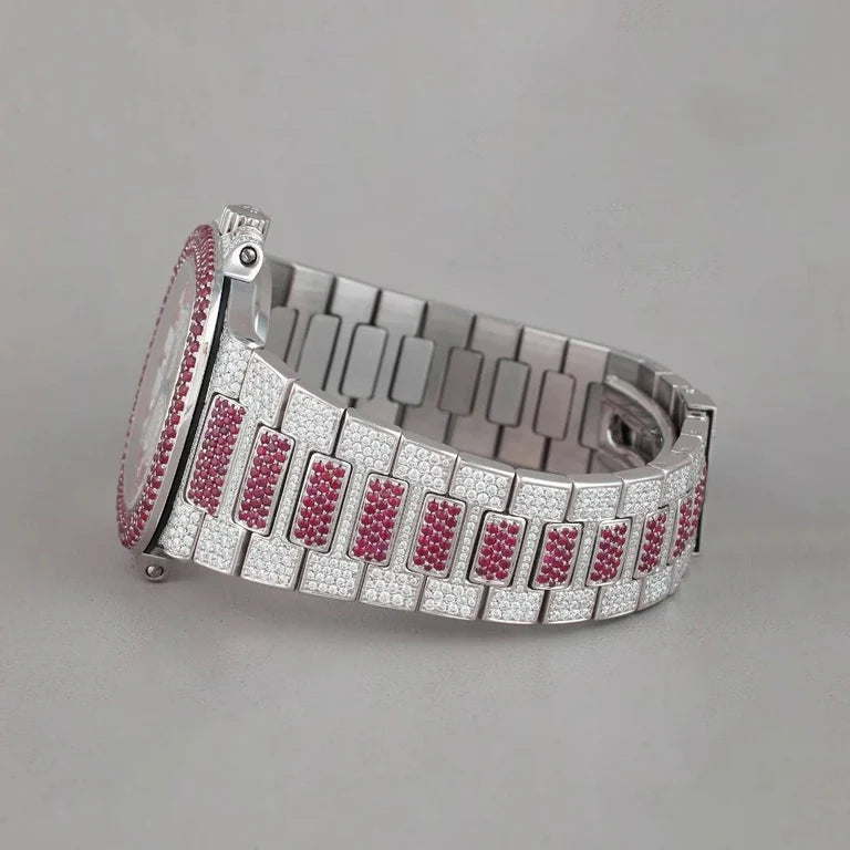 Luxury Unleashed Ruby & Diamond-Encrusted Precision TimepieceBy CrownIce