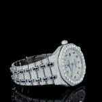 Full Iced-Out White & Bule Ruby With Blue Arabic Dial Moissanite Diamond Regular price By CrownIce