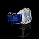 Sapphire Luxe Automatic with Diamond Halo & Blue Alligator Strap By CrownIce