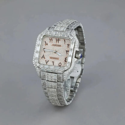 Luxury Diamond-Studded Timepiece with Unique Arabic Numerals By CrownIce