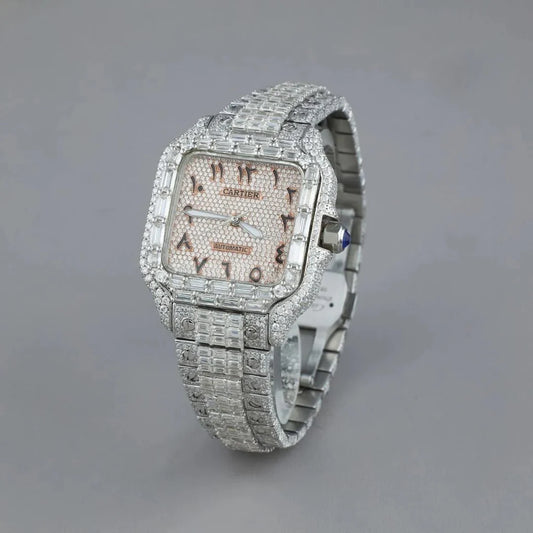 Luxury Diamond-Studded Timepiece with Unique Arabic Numerals By CrownIce