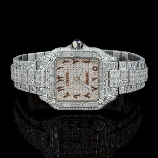 Luxury Diamond-Studded Timepiece with Unique Arabic Numerals By CrownIce