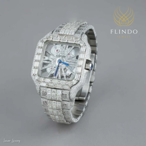 Baguette-Cut Moissanite Diamond Watch - Premium Luxury Design Ivevar