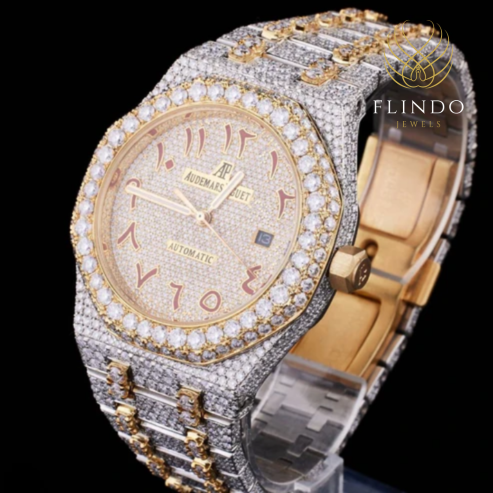 Bling Diamond Watch for Men IVEVAR Full Iced Out Moissanite Diamond Watch