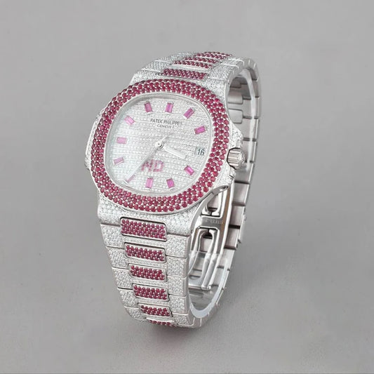 Luxury Unleashed Ruby & Diamond-Encrusted Precision TimepieceBy CrownIce