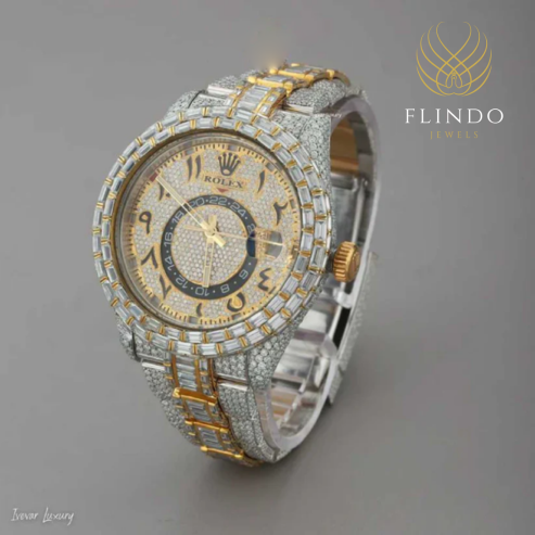 Baguette-Cut Moissanite Diamond Chronograph Precision & Elegance Ivevar