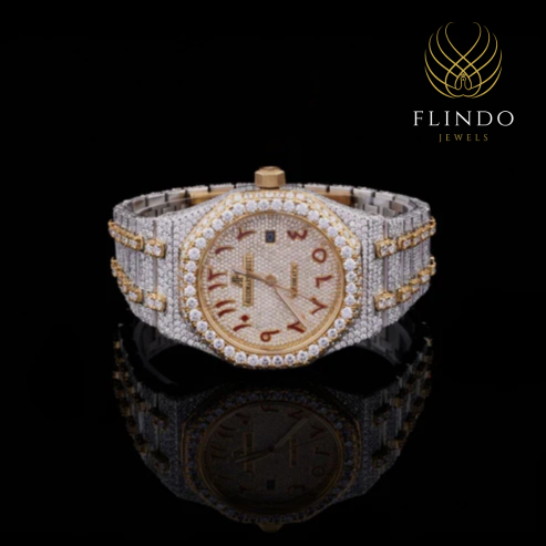 Bling Diamond Watch for Men IVEVAR Full Iced Out Moissanite Diamond Watch