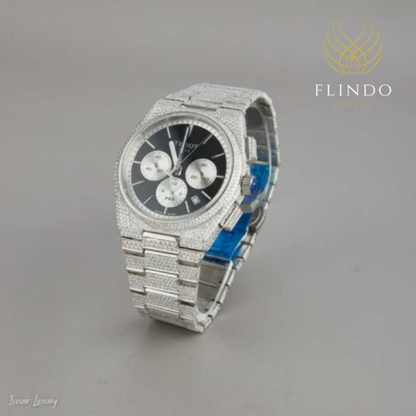Bling Chronograph Watch Luxury Iced Out Moissanite Diamonds Ivevar