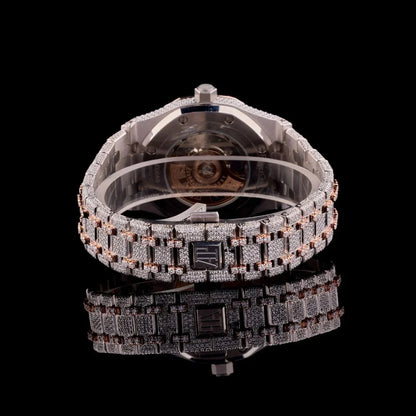 Frosted Rose Diamond-Encrusted Beauty in Soft Gold Tones By CrownIce