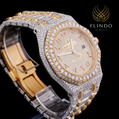 Bling Diamond Watch for Men IVEVAR Full Iced Out Moissanite Diamond Watch
