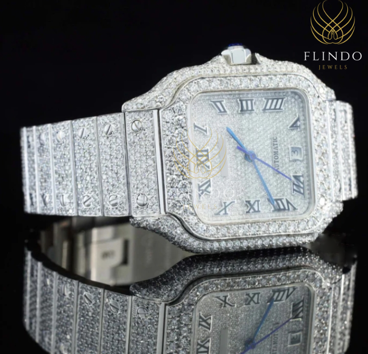 Fully Diamond Iced Out Moissanite Watch For Men
