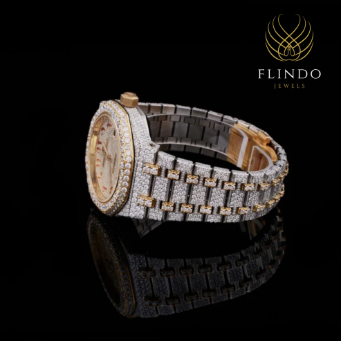 Bling Diamond Watch for Men IVEVAR Full Iced Out Moissanite Diamond Watch