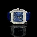 Sapphire Luxe Automatic with Diamond Halo & Blue Alligator Strap By CrownIce