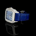 Sapphire Luxe Automatic with Diamond Halo & Blue Alligator Strap By CrownIce