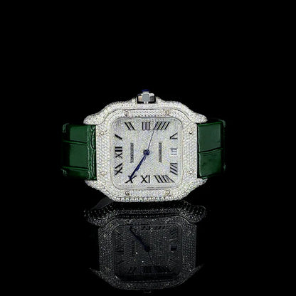 Midnight Majesty - Timepiece with Dazzling Diamond Bezel By CrownIce