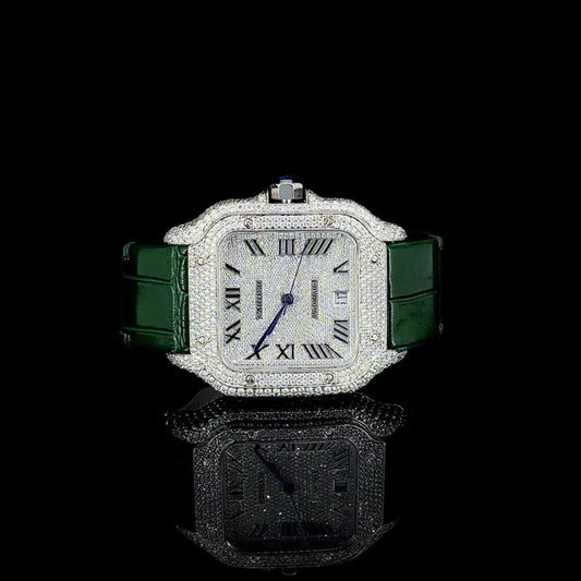 Midnight Majesty - Timepiece with Dazzling Diamond Bezel By CrownIce